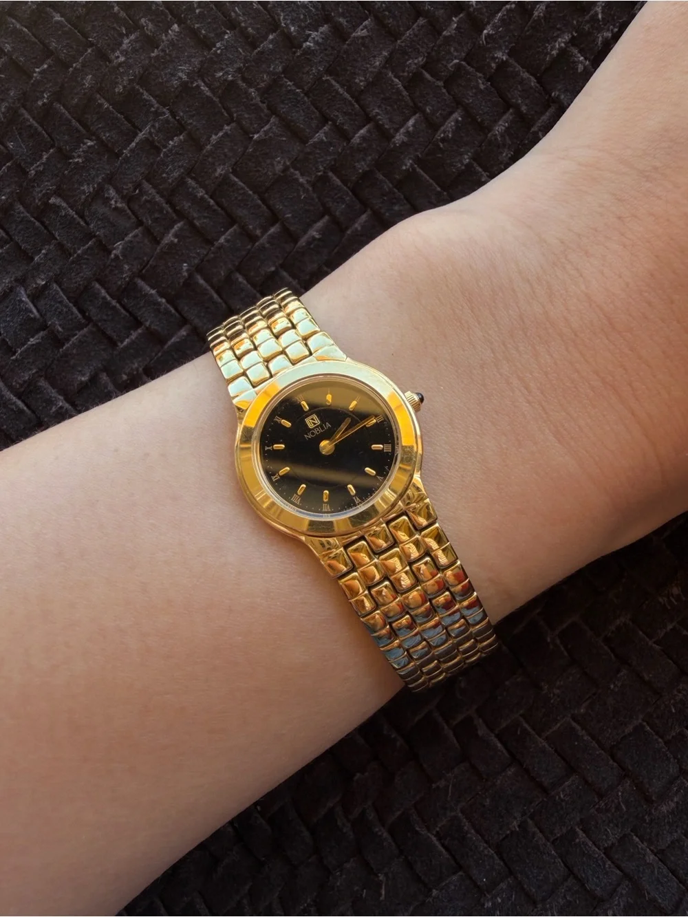 Citizen-Noblia full- 18K gold plated watch with black dial